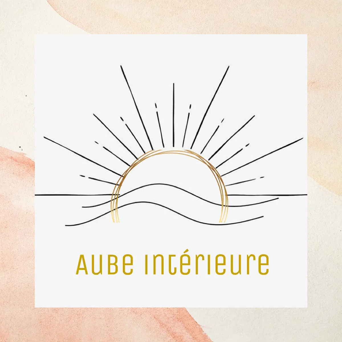 Illustration de soleil avec texte 'Aube Intérieure'